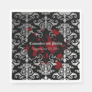 Vampire themed wedding elegant Goth Napkins