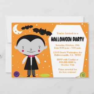 Vampire tombstone Halloween Costume Party Invite