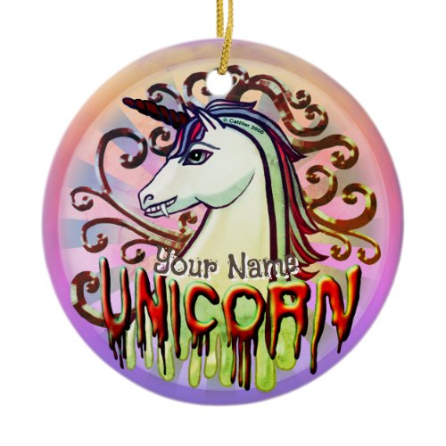 Vampire Unicorn  Ceramic Ornament