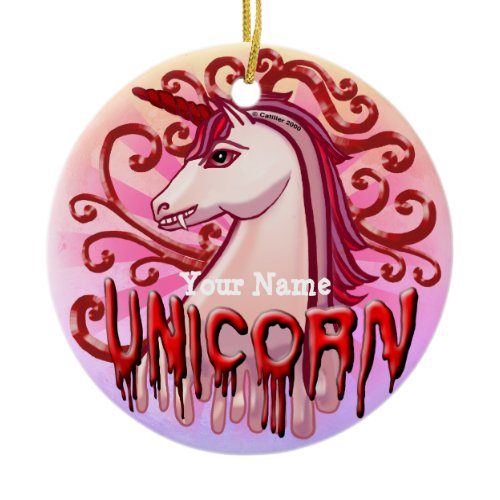Vampire Unicorn Ceramic Ornament