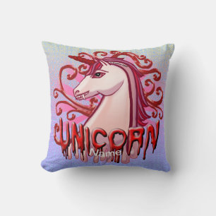Vampire Unicorn Throw Pillow