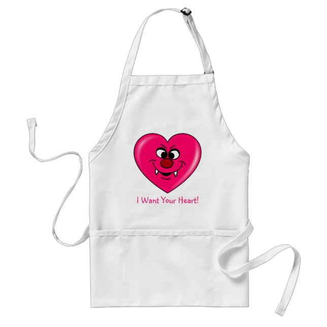 Vampire Valentine: Give your heart to me Adult Apron (Front)