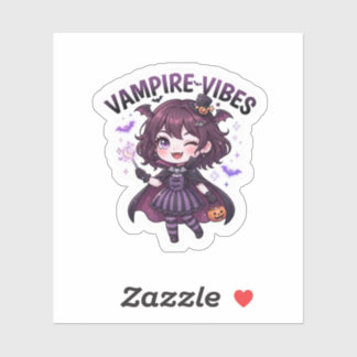 Vampire Vibes Halloween Girl Sticker