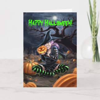Vampire Witch Halloween Card