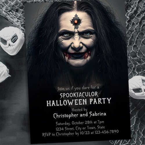 Vampire Witch Halloween Party Invitation