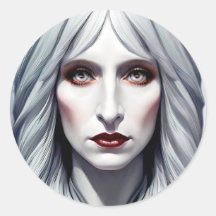 Vampire Witch Woman Fantasy Dark art   Classic Round Sticker