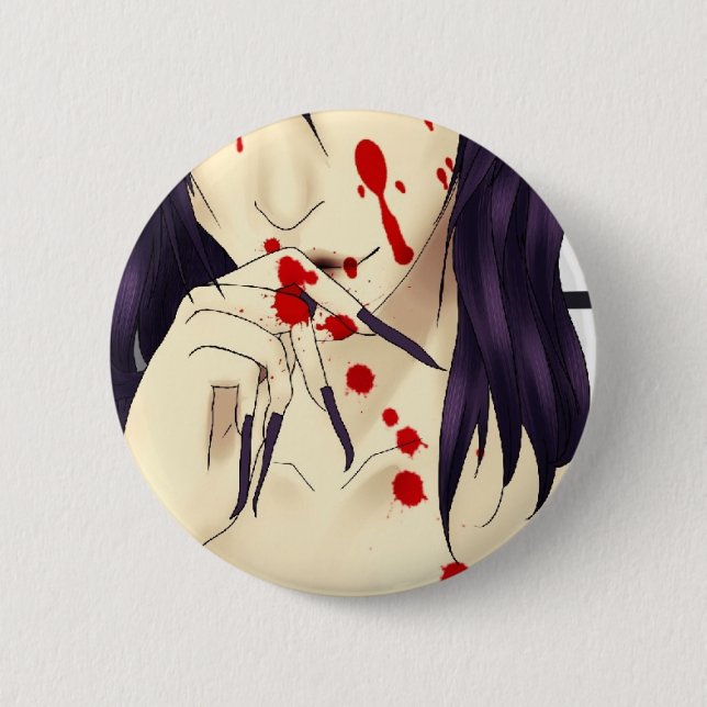 Vampire with blood pinback button (Front)
