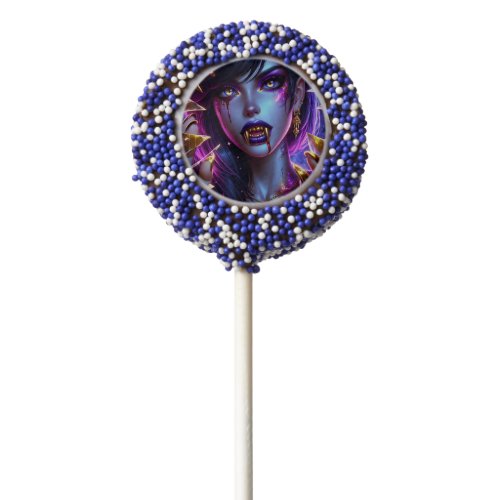 Vampire with Gold Fangs Halloween Party Chocolate Covered Oreo Pop