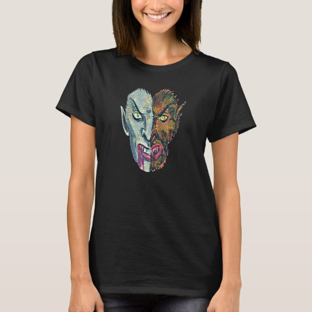 Vampire Wolf Werewolf Halloween Kids Boys Girls Me T-Shirt (Front)