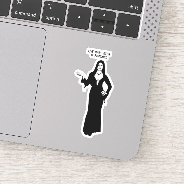 Vampire Woman Gothic be fabulous Quote Art Sticker (Detail)
