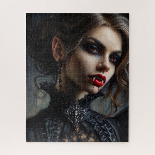 Vampire Woman Gothic Beauty Portrait Jigsaw Puzzle (Vertical)