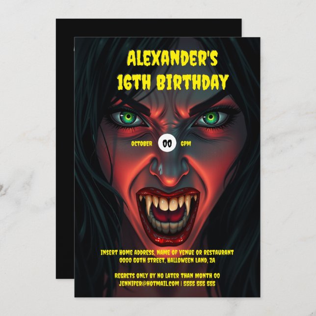 Vampire woman  invitation (Front/Back)