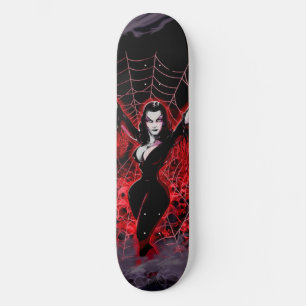 Vampire Woman Spider web gothic Skateboard