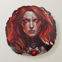 Vampire women and fire skull,2 design on 1 pillow