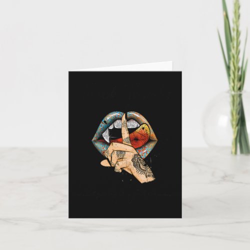 Vampire Womens Halloween Thick Thighs Spooky Vibes Card