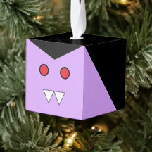 Vampire Wooden Cube Halloween Ornament