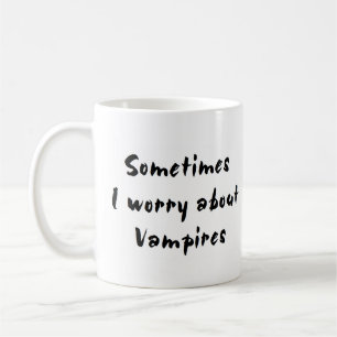 vampire worry about coffee mug