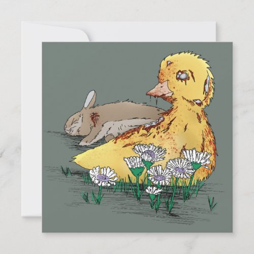 Vampire_Zombie Easter Duckling Card