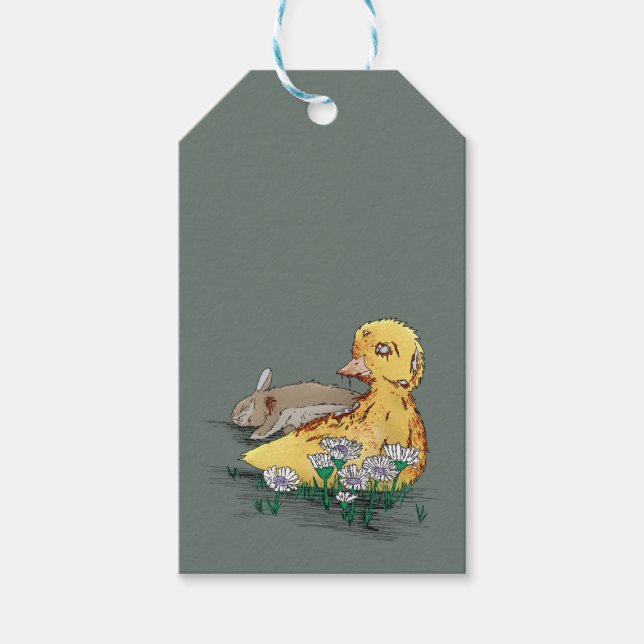 Vampire-Zombie Easter Duckling Gift Tags (Front)