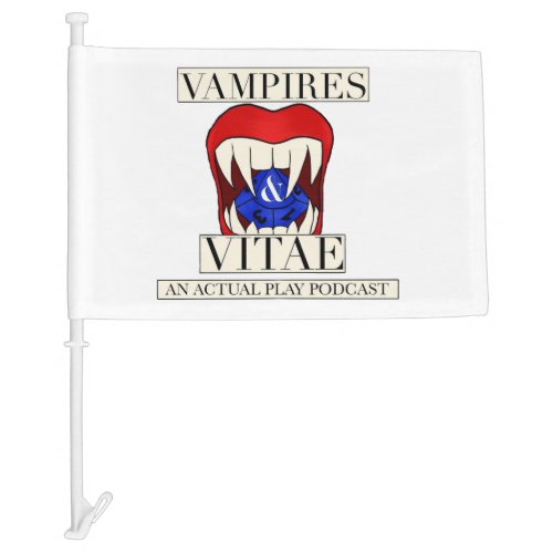 Vampires and Vitae logo 2 sided Car Flag