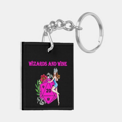 Vampires and Wine go well together Keychain
