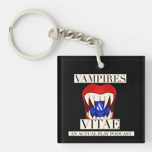 Vampires and Wine go well together Keychain