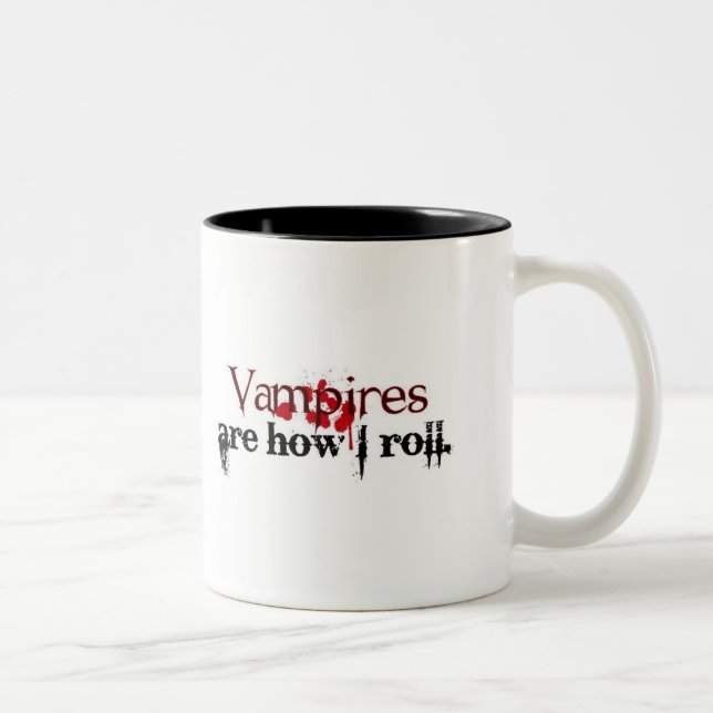 Vampires are how I roll Two-Tone Coffee Mug (Right)