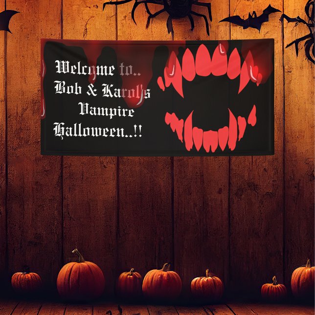 Vampires Bite Halloween Party Banner (Vampires Bite Halloween Party Banner)