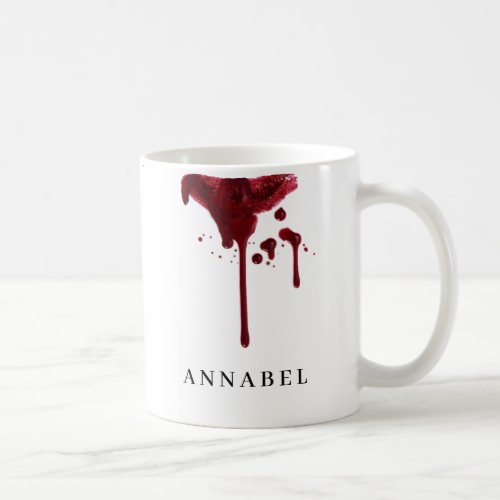 Vampires dark red Lipstick stain with blood Coffee Mug