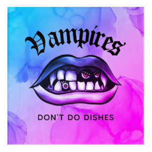 Vampires Don't Do Dishes Funny Vaporwave Acrylic Print