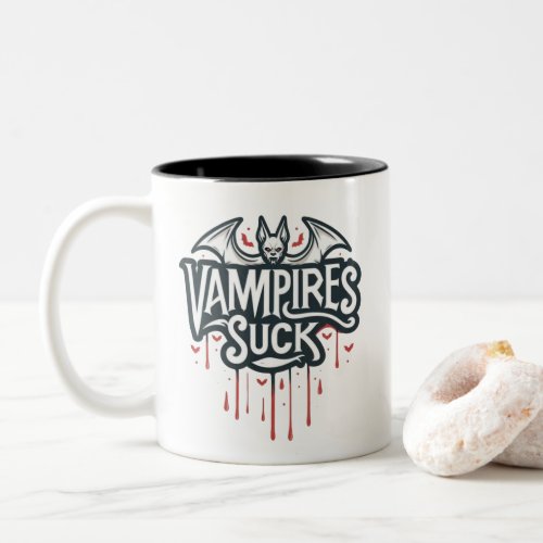 Vampires Feed on Halloween Night Two_Tone Coffee Mug