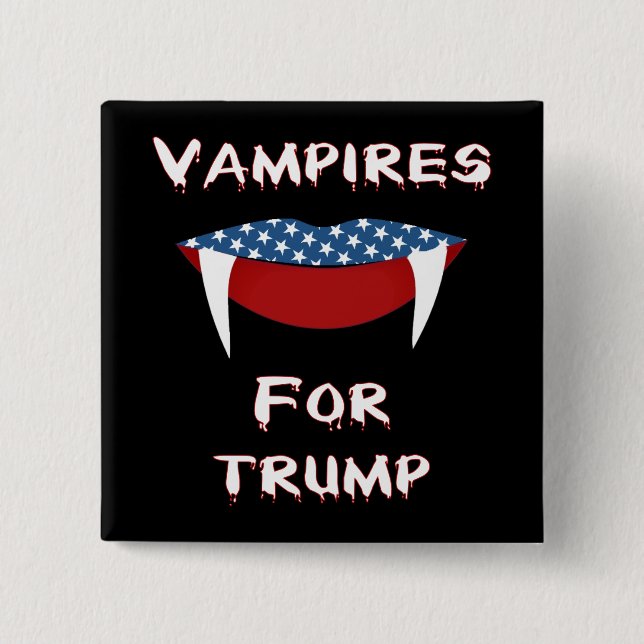 Vampires For Trump Fun Halloween Button (Front)