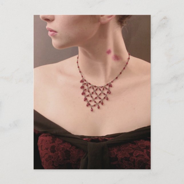 "Vampire's Kiss" - bite marks on her neck Postcard (Front)