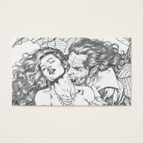 Vampire's Kiss by Al Rio - Vampire and Woman Art Business Cards
