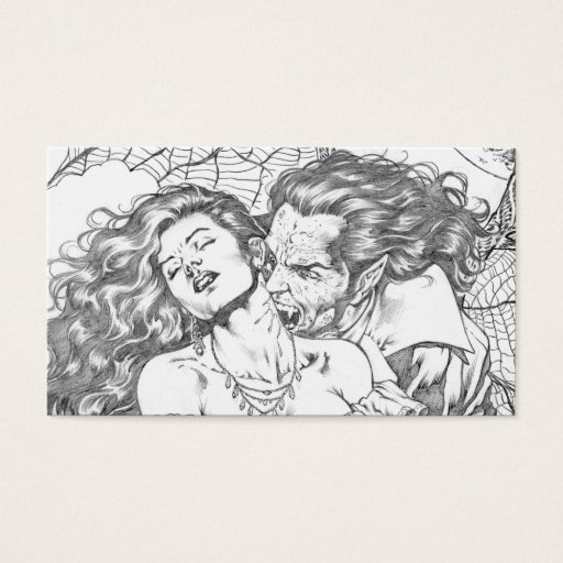 Customizable Vampire's Kiss by Al Rio - Vampire and Woman Art Business Cards