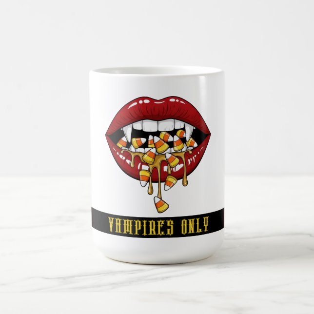 Vampires Only Halloween Candy Coffee Mug (Center)