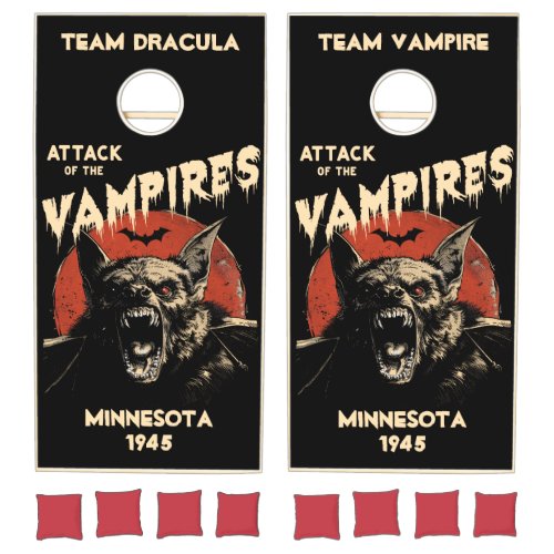 Vampires Retro 1950s B Movie Vintage Horror Cornhole Set