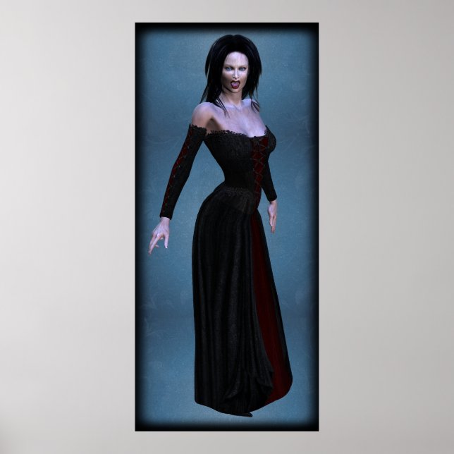 Vampiress in black and blood red tall poster (Front)
