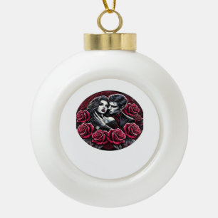 Vampiric Gothic Romance – Till Death Do Us In Clas Ceramic Ball Christmas Ornament