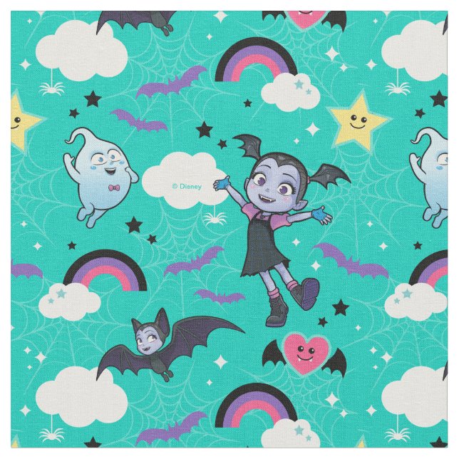 Vampirina & Demi | Friends are Magical Pattern Fabric (Close Up)