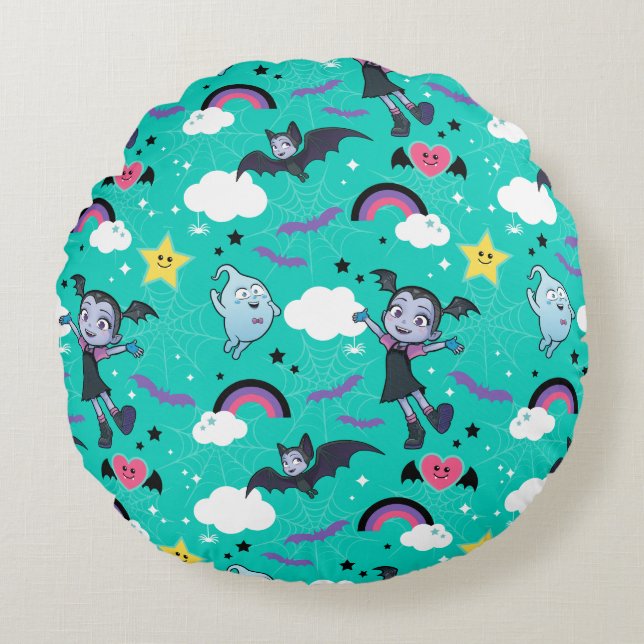 Vampirina & Demi | Friends are Magical Pattern Round Pillow (Front)