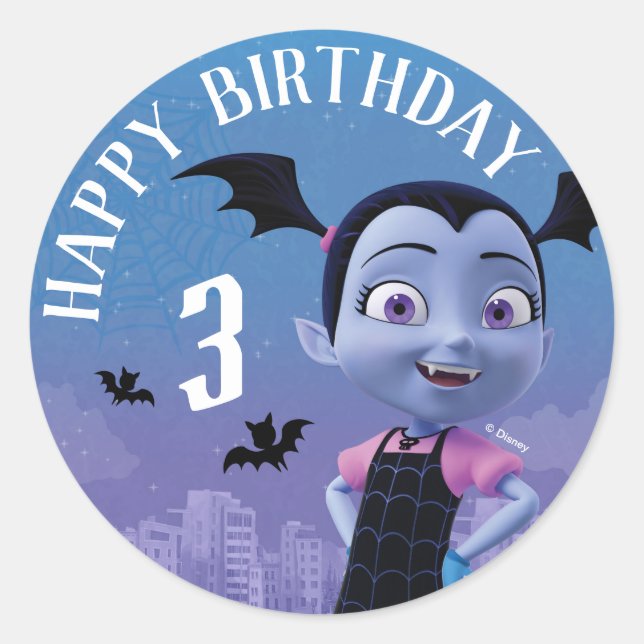 Vampirina | Happy Birthday Classic Round Sticker (Front)