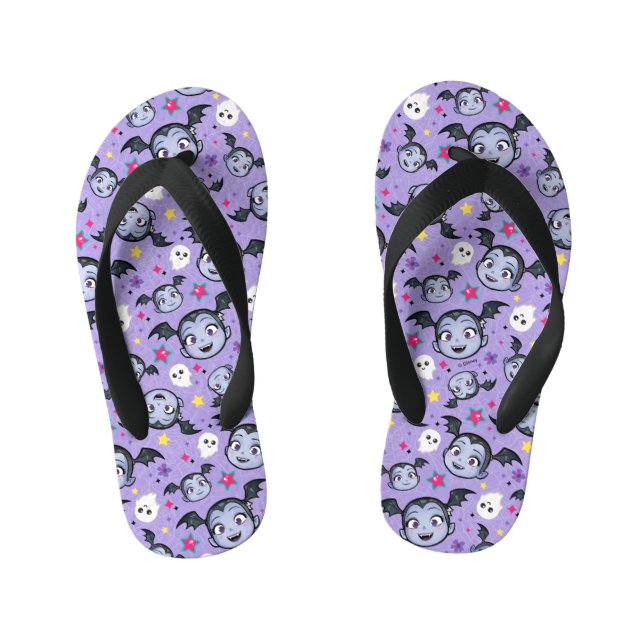 Vampirina | Super Sweet Purple Pattern Kid's Flip Flops (Footbed)