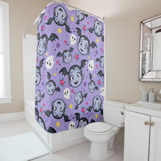 Vampirina | Super Sweet Purple Pattern Shower Curtain (In Situ)
