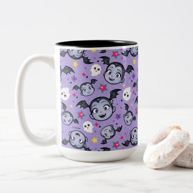Vampirina | Super Sweet Purple Pattern Two-Tone Coffee Mug (With Donut)