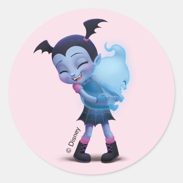 Vampirina | Vampirina & Demi Hugging Classic Round Sticker (Front)