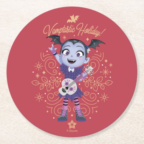 Vampirina  Vamptastic Holiday Round Paper Coaster