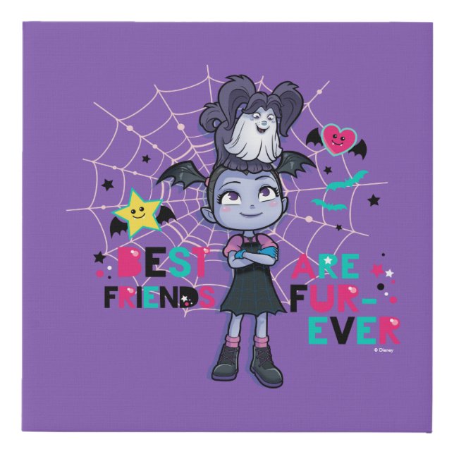 Vampirina & Wolfie | Best Friends are Fur-Ever Faux Canvas Print (Front)