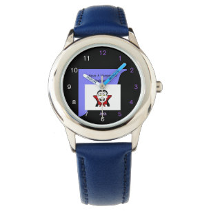 Vamptastic Halloween Kids Blue Leather Strap Watch