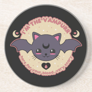 Vampurr Creepy Cute Halloween Coaster